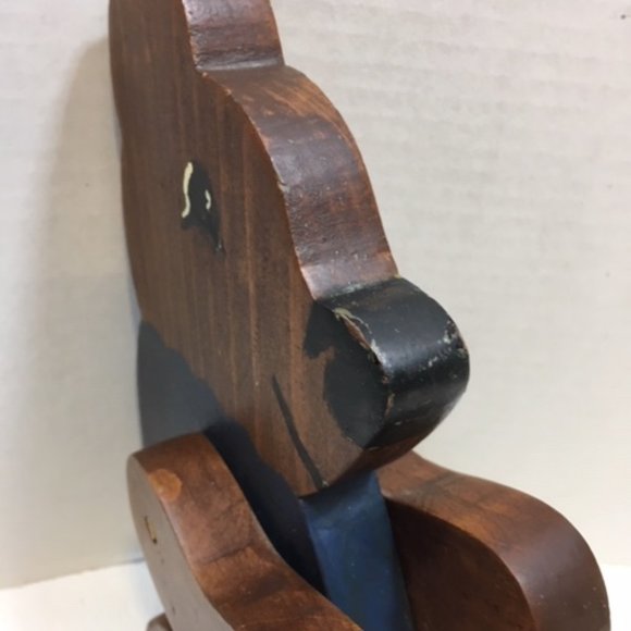 VTG Solid Wood Brown Bear w/Articulating Arms & Legs, Sits & Stands Folk Art 12" - Picture 7 of 9